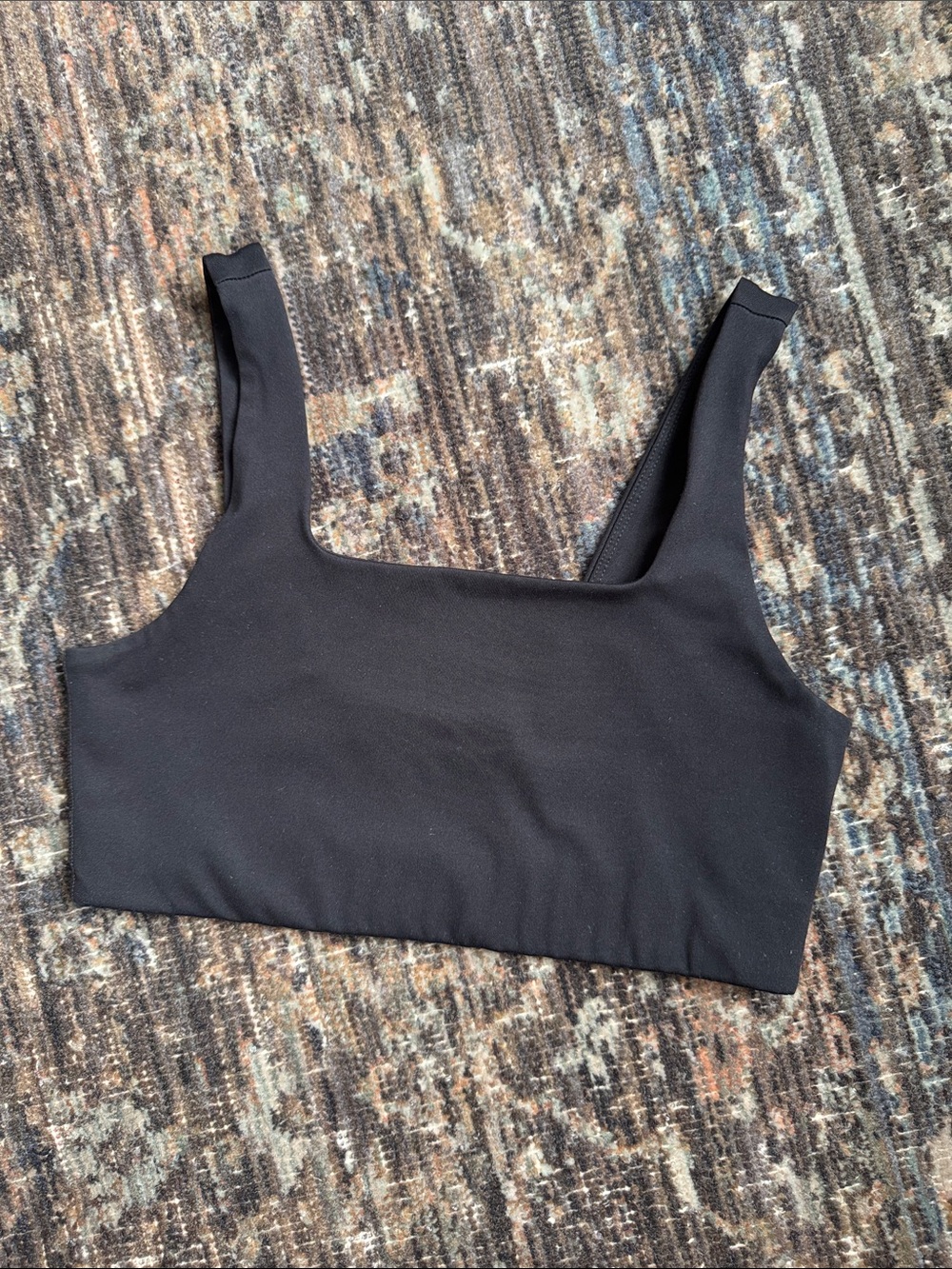 Girlfriend Collective Black Square Neck Cropped Bra